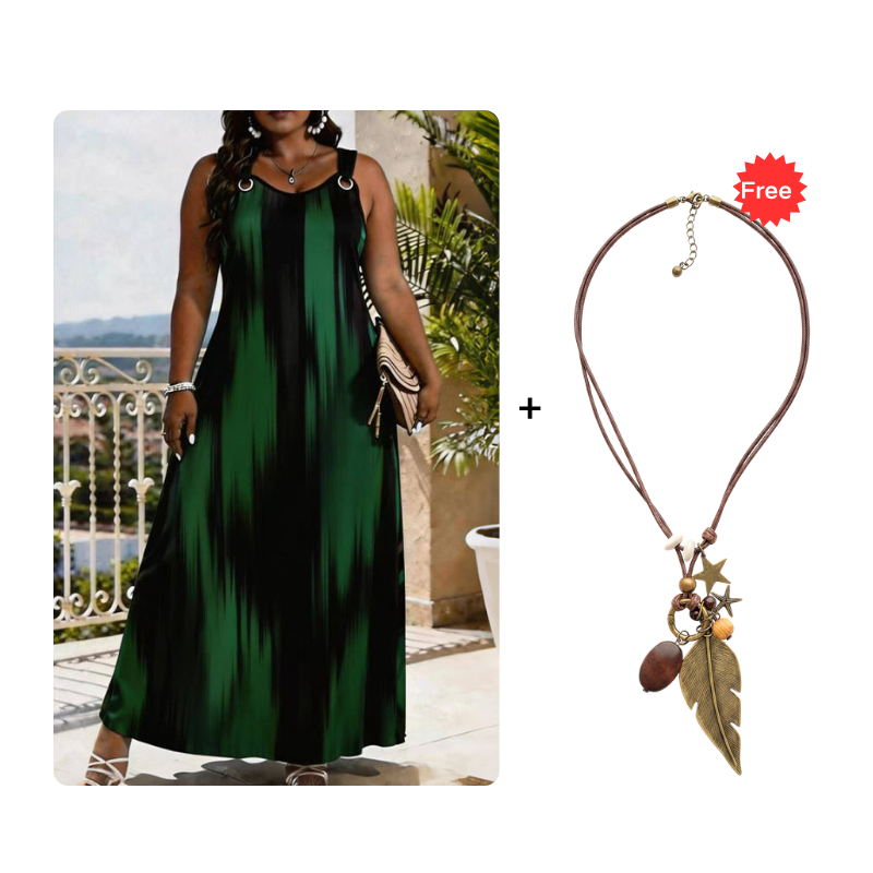 ⌛Limited-Time Offer-Women's Plus Size Sleeveless Striped Dress