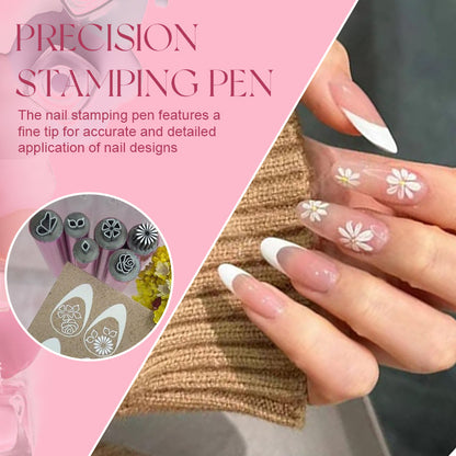 💥Hot Sale 49% Off❣️Nail Art Stamp Pen（Easy to use even for beginners）