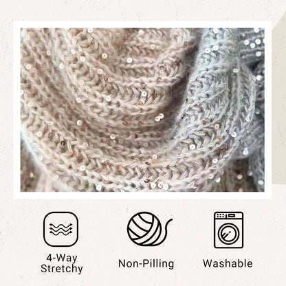 🎅Early Xmas Sales - 50% OFF🎄Fashion Sequin Full-Zipper Knit Sweater for Women - Free Shipping