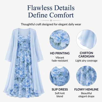 🔥New Arrivals & Best Sellers-Women's Elegant Two-Piece Floral Dress Set