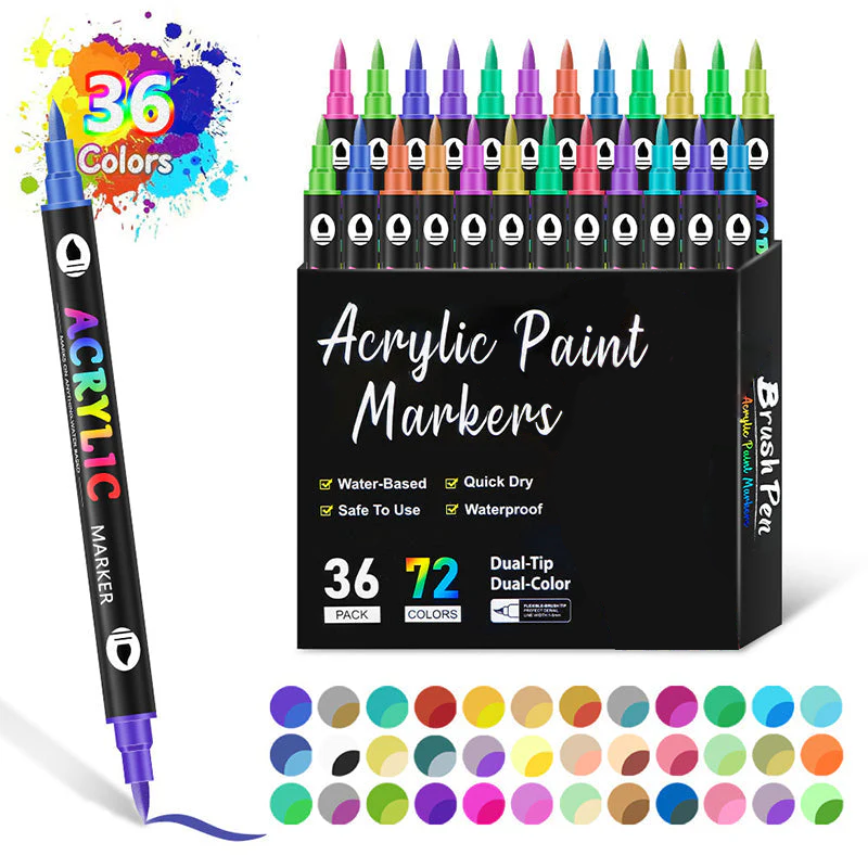 🌈Hot Sale Deals🖌️Dual Tip Acrylic Paint Pen Marker✨🎨