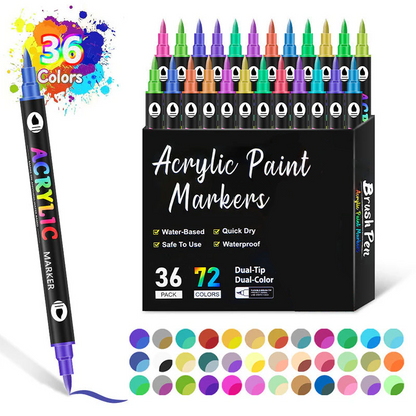 🌈Hot Sale Deals🖌️Dual Tip Acrylic Paint Pen Marker✨🎨