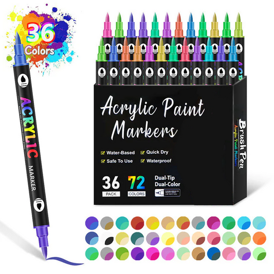🌈Hot Sale Deals🖌️Dual Tip Acrylic Paint Pen Marker✨🎨
