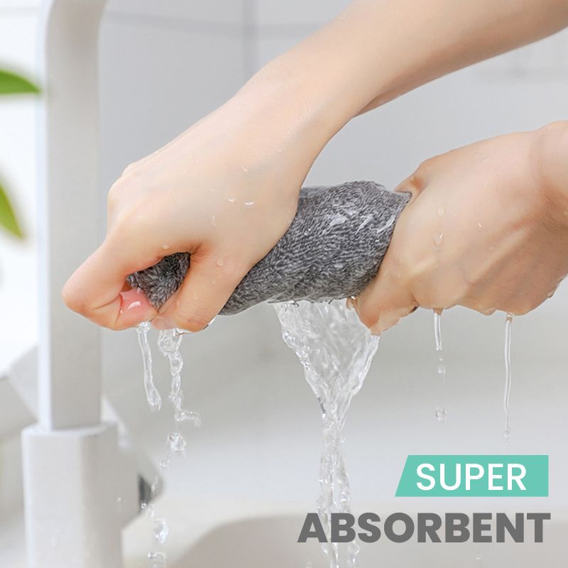 🌿Upgrade Cleaning Cloth - Bamboo Charcoal + Microfiber Hybrid 🏆 🧪 Lab-Tested Absorption | 🧤 Lint-Free | 🎁 Includes Storage Pouch