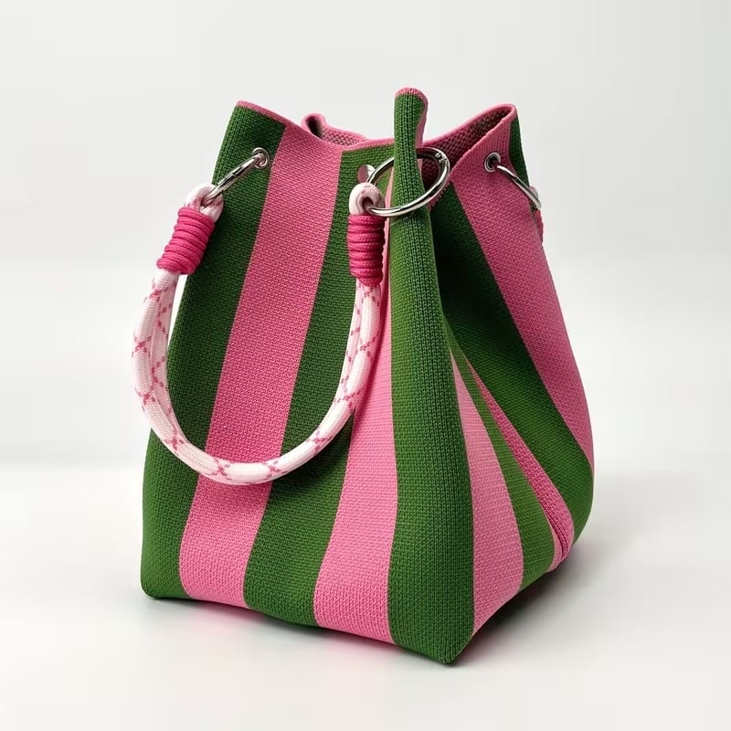 🏆👜 Limited-Time Sale: 50% OFF 🌴 Boho Striped Knit Bucket Handbag for Women – Handmade Summer Beach Shoulder Bag2