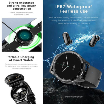 💖Limited Sale 50% OFF💖⌚2 IN 1 SMARTWATCH WITH EARPHONES