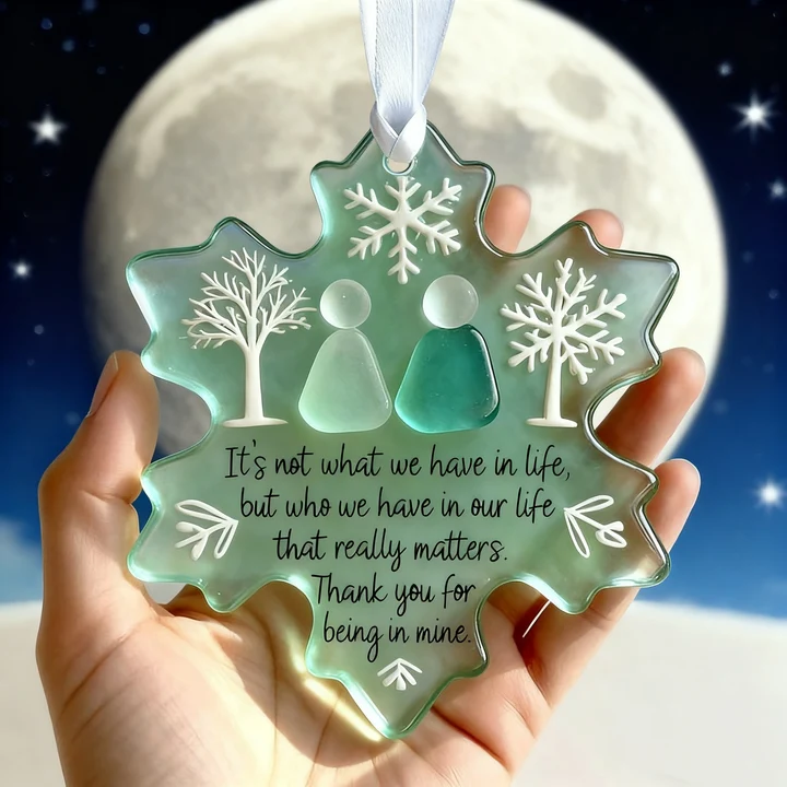 🌊Snowflake-Shaped Sea Glass Friendship Decor❄✨ Shaped by Nature & Crafted by Hand!