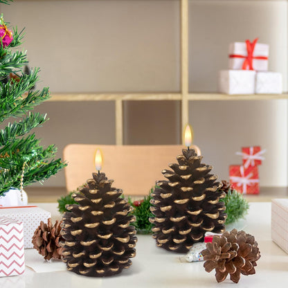🎅Last Day-Buy 1 Get 1 Free!🔥Flameless Pinecone Candles Battery Operated
