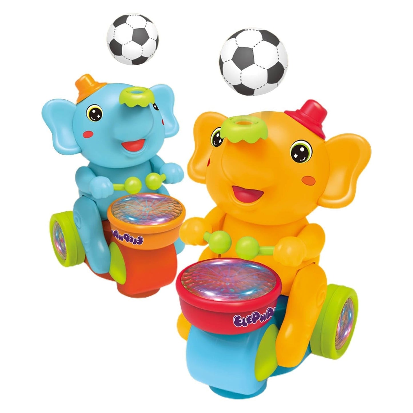 🎁⚽Last Day Hot Sale👦👧Musical Walking Elephant Drummer Toy