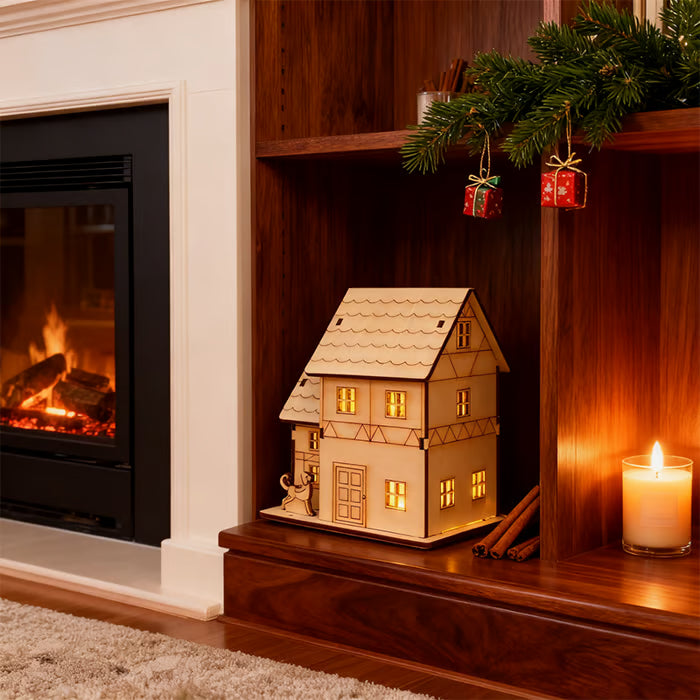 🎅Christmas Specials-DIY illuminated wooden Christmas houses for crafts