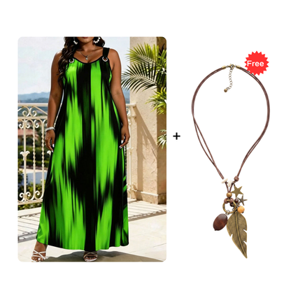 ⌛Limited-Time Offer-Women's Plus Size Sleeveless Striped Dress