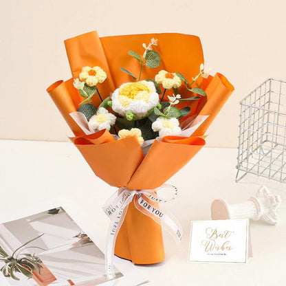 🌷 50% OFF NOW! 💕 Handmade Delicate Crochet Flower Bouquet – Mother's Day Special – Lifelike Design, Durable & Perfect Gift for Mom 🎁