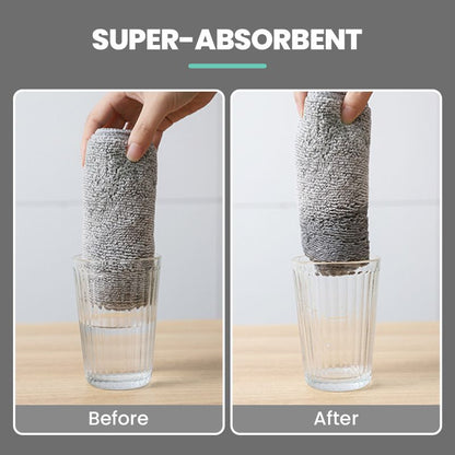 🌿Upgrade Cleaning Cloth - Bamboo Charcoal + Microfiber Hybrid 🏆 🧪 Lab-Tested Absorption | 🧤 Lint-Free | 🎁 Includes Storage Pouch