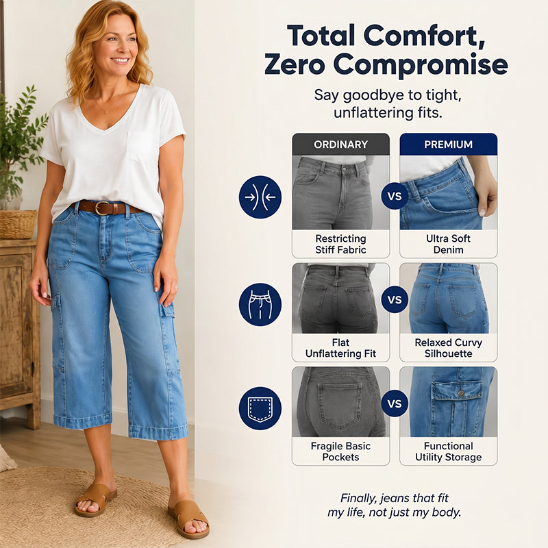 📢Mid-Season Sale: 50% off – limited time ⏰Women's Casual Stretchy Cropped Denim Pants