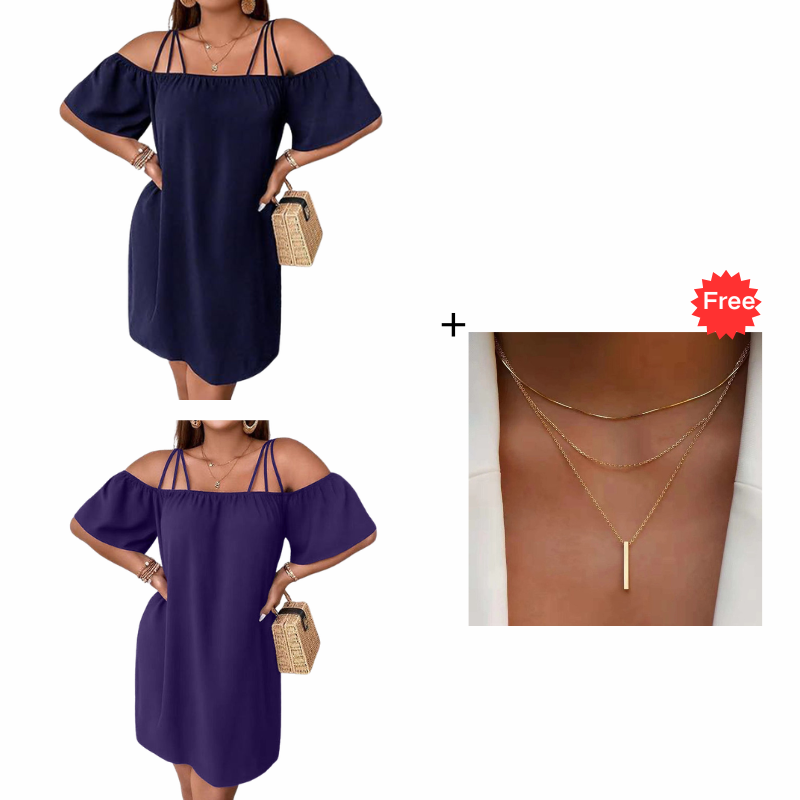 🔥HOT SALE 49% OFF!👗 Women's Elegant Solid Color Mini Dress
