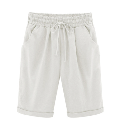 🔥Summer Hot Sales - 50% OFF🔥Plus Size Solid Color Elastic Waist Loose Cropped Shorts