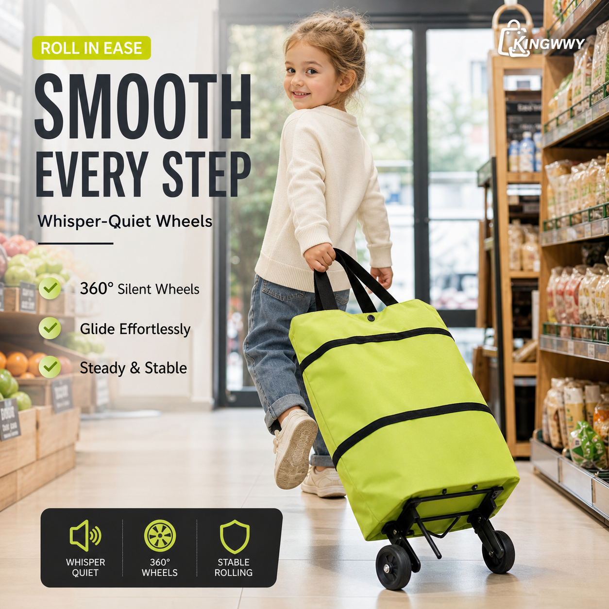 🔥Limited Offer $26.8!!⚡50K+ SOLD!🛍️2-in-1 Convertible shopping tote – hides wheels, holds 20kg, expands with zipper!