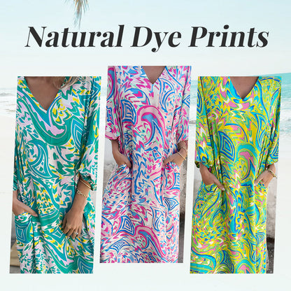 🌸Spring Specials 50% Off🌸Women's Bohemian V-Neck Abstract Printed Maxi Dress