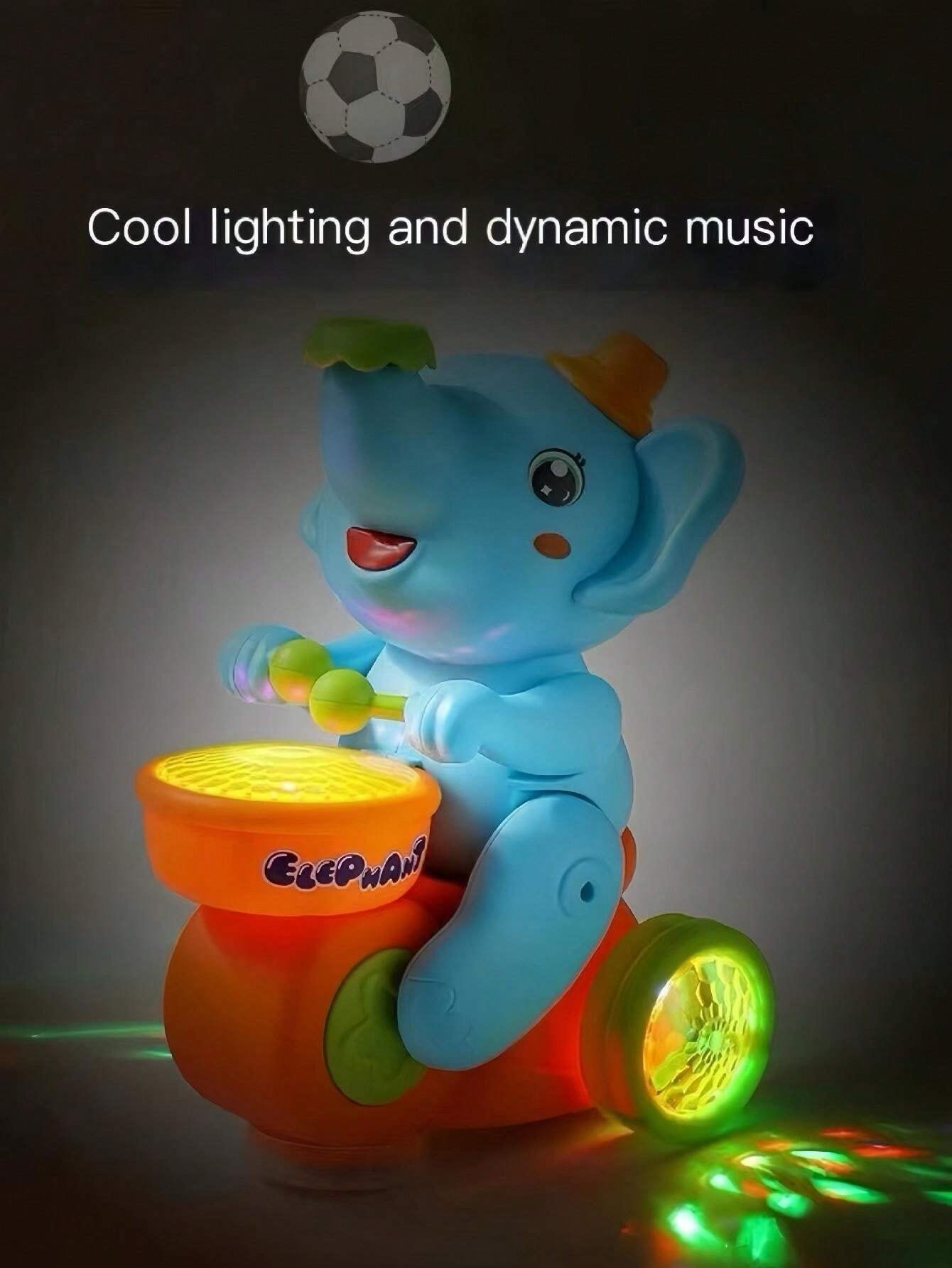 🎁⚽Last Day Hot Sale👦👧Musical Walking Elephant Drummer Toy