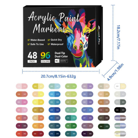 🌈Hot Sale Deals🖌️Dual Tip Acrylic Paint Pen Marker✨🎨