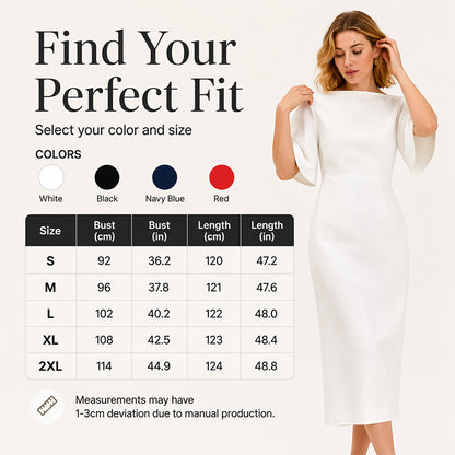 ⌛Limited-Time Offer-Women Elegant Boat Neck Flutter Sleeve Dress