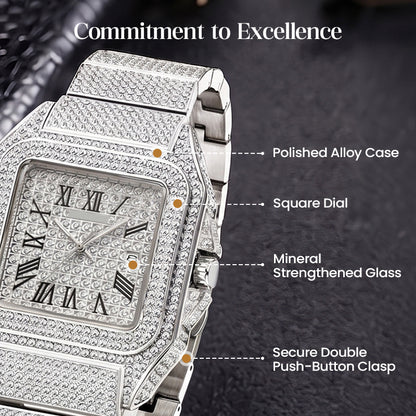 ✨Luxury Square Rhinestone Watch – Elegant Sparkle for Every Occasion✨
