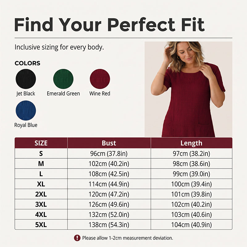⌛Limited-Time Offer-Women's Round Neck Textured Knee-Length Dress