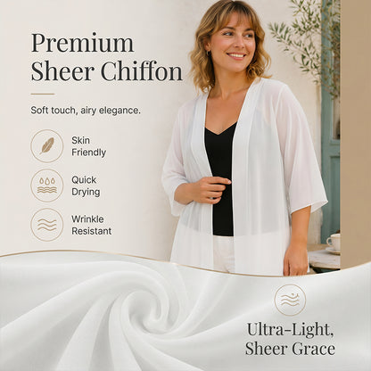 ⌛Limited-Time Offer-Women's Chiffon Open Front Cardigan Loose