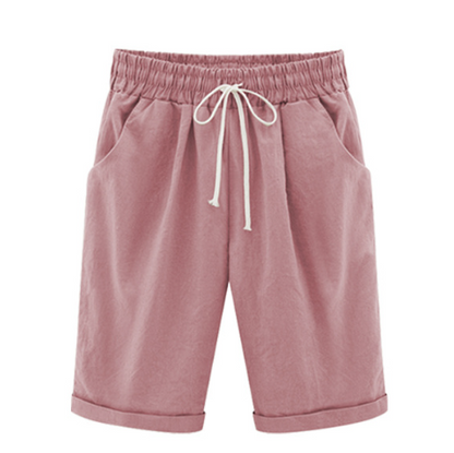 🔥Summer Hot Sales - 50% OFF🔥Plus Size Solid Color Elastic Waist Loose Cropped Shorts