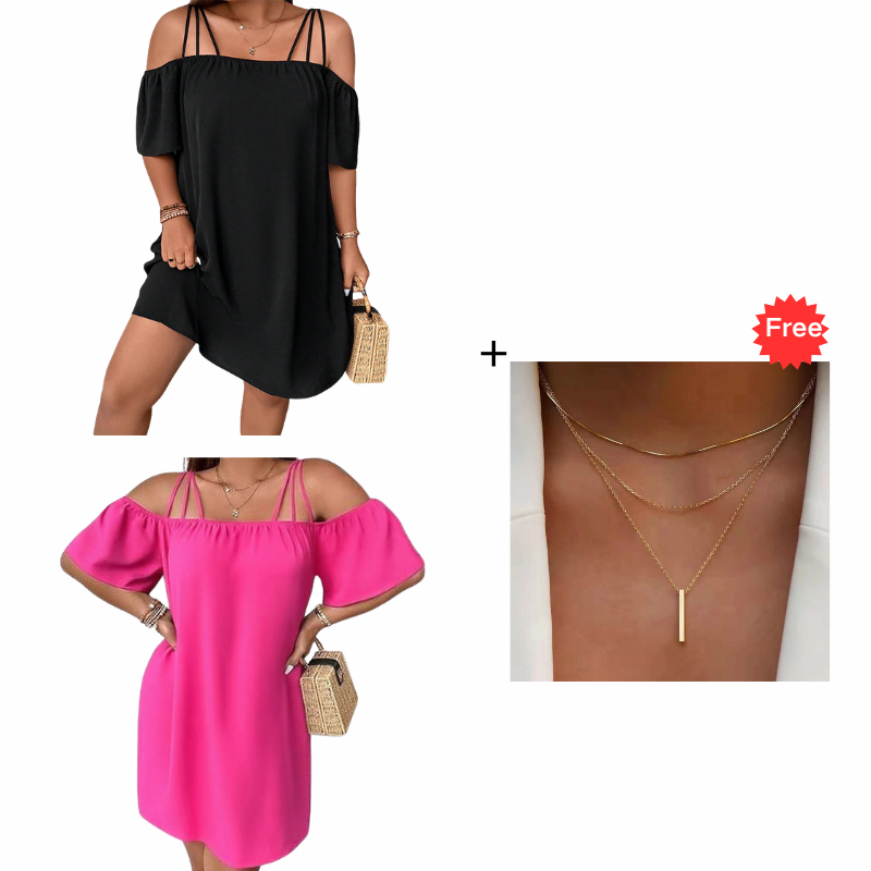 🔥HOT SALE 49% OFF!👗 Women's Elegant Solid Color Mini Dress
