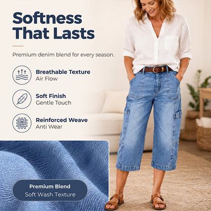 📢Mid-Season Sale: 50% off – limited time ⏰Women's Casual Stretchy Cropped Denim Pants