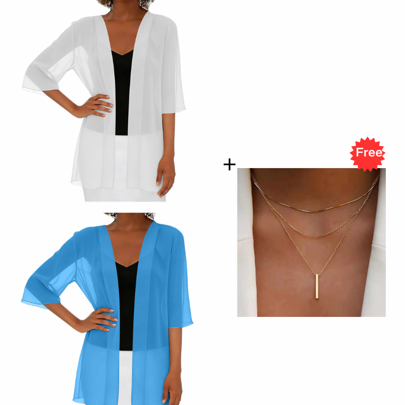 ⌛Limited-Time Offer-Women's Chiffon Open Front Cardigan Loose