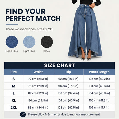 🔥Hot Deals-Women's High-Waist Wide-Leg Jeans with High-Low Hem