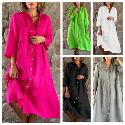 💖Limited Sale 49% OFF💖Women's Loose Cotton Shirt Dress