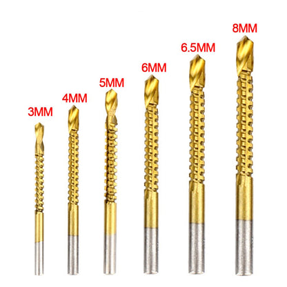 🔥HOT SALE🔥Titanium Coated High Speed Steel Serration Bits (Pack of 6)
