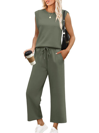 💕Hot Sale  60% OFF🔥New Women's  Sleeveless Top & Wide-Leg Pants Set