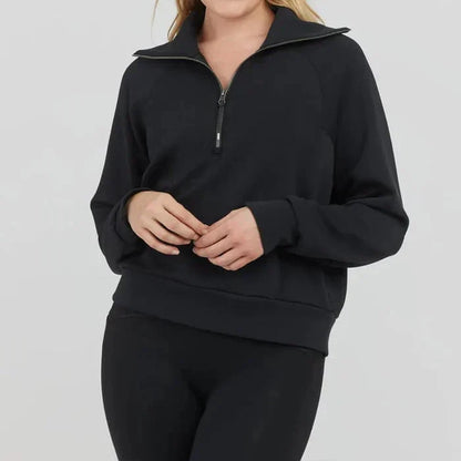 💝🔥Limited Time Sale-50% OFF🔥🎀Women's Oversized Half Zip Wide Leg 2 Piece Outfits Lounge Set