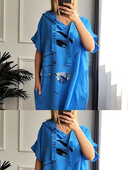 🌸Spring Specials💐 A Hoodie Dress With A Print For Spring And Summer