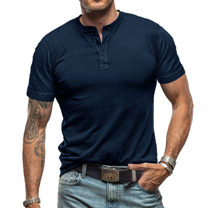 🔥Limited-time offer-Men's Short Sleeve T-Shirts Basic Top with Button– Comfort, Style, And Versatility👕