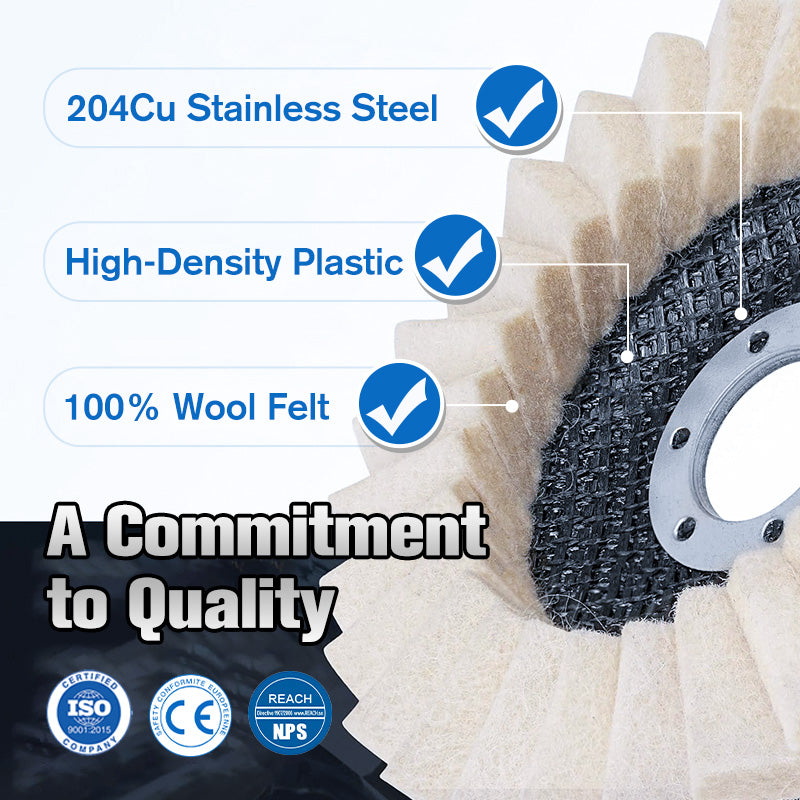 ✨ BUY 1 GET 1 FREE ! 🔧 Wool Felt Flap Polishing Disc – Easy to Use, Surface-Safe & Professional Finish 🧽