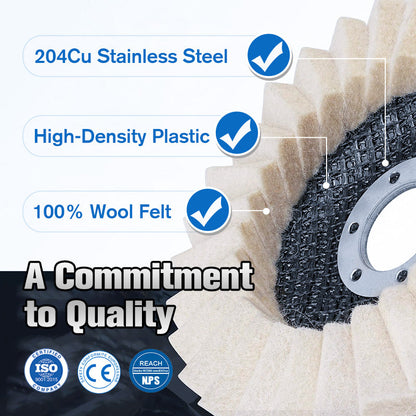 ✨ BUY 1 GET 1 FREE ! 🔧 Wool Felt Flap Polishing Disc – Easy to Use, Surface-Safe & Professional Finish 🧽