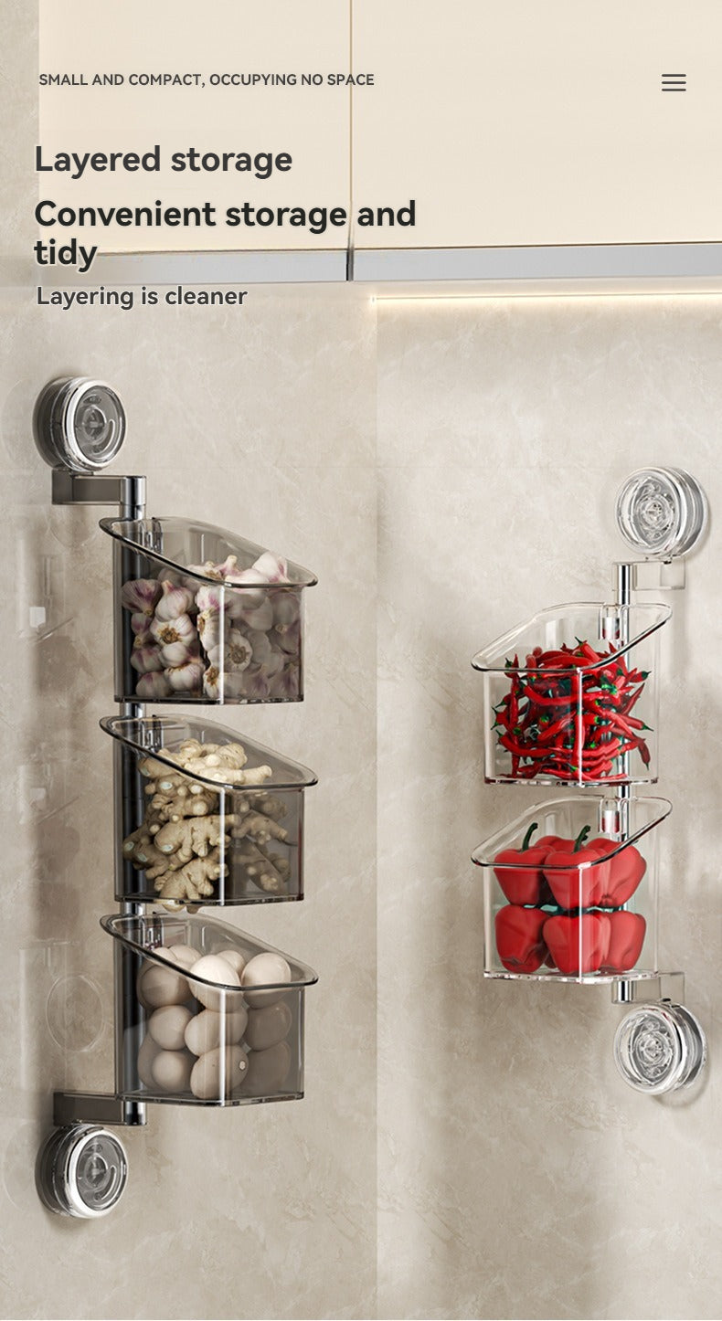 🔥Hot Sale🔥Perforated Suction Cup Spice Storage Rack（50% OFF）