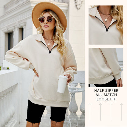 Women's Half Zip Pullover Long Sleeve Sweatshirts