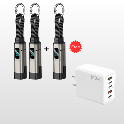 🔥HOT SALE50% OFF🔥4-in-1 Digital Display Keychain Charging Cable