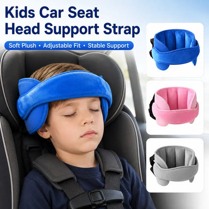 🎉 2026 Sale — Over 24,600 Sold! ✨Kids Car Seat Head Support Strap｜Plush Padded Adjustable Nap Rest Band