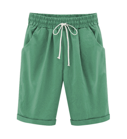 🔥Summer Hot Sales - 50% OFF🔥Plus Size Solid Color Elastic Waist Loose Cropped Shorts