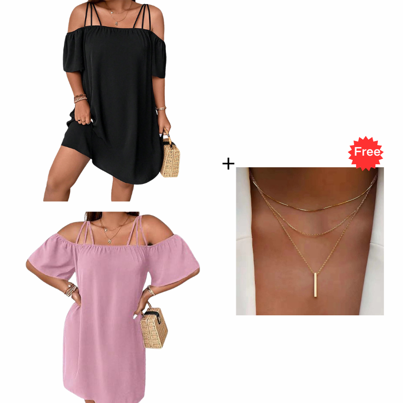 🔥HOT SALE 49% OFF!👗 Women's Elegant Solid Color Mini Dress