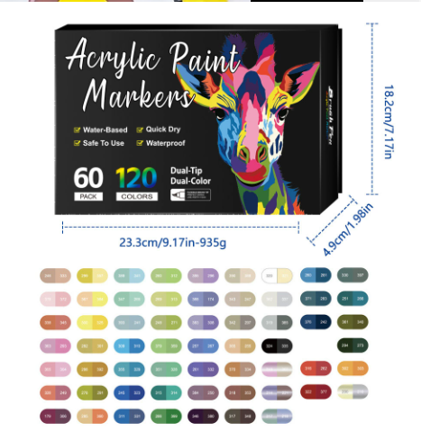 🌈Hot Sale Deals🖌️Dual Tip Acrylic Paint Pen Marker✨🎨