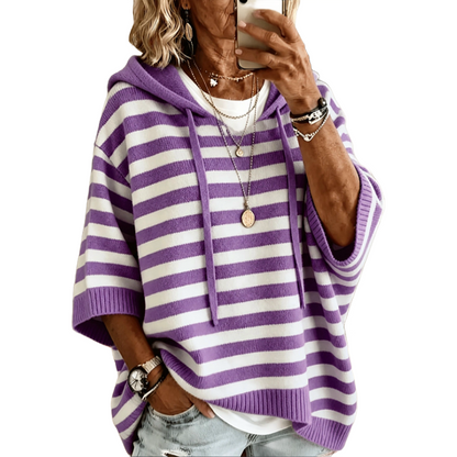 ⌛Limited-Time Offer-Women's Casual Striped Hooded Pullover Top