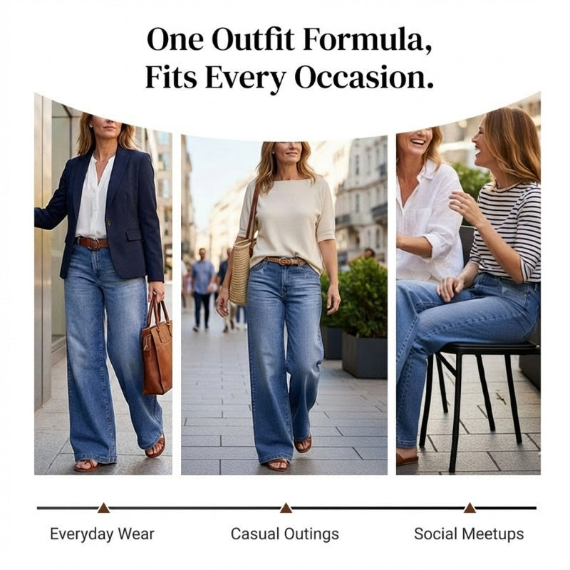 👖Women's Vintage High-Waist Wide-Leg Jeans